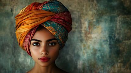 Mystical Serenity: A Turban Wrapped in Cultural Richness and Personal Identity, Embracing Harmony and Contemplation