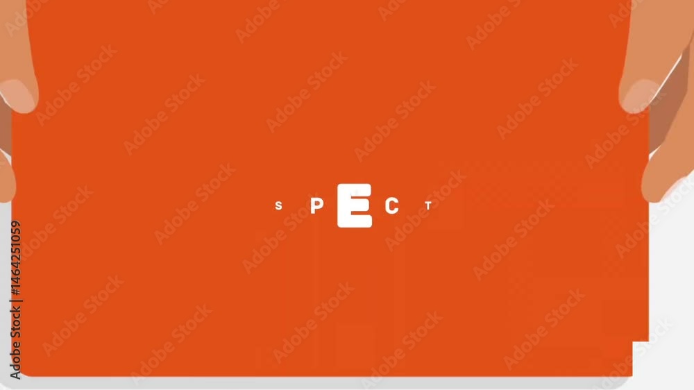 Poster flat style message “be respectful” displayed on handheld card