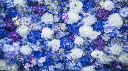 透き通る青い花が浮かぶ幻想的なフラワーフレーム