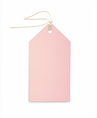 ピンクのシンプルタグと白背景の組み合わせ.