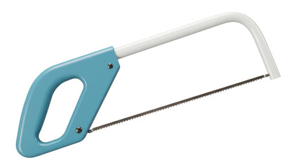 Isolated Hand Saw with Blue Handle