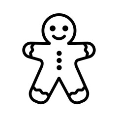 Gingerbread man outline with speckles