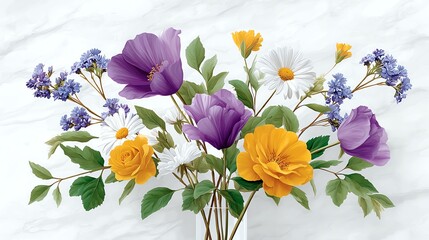 Vibrant Floral Bouquet Still Life