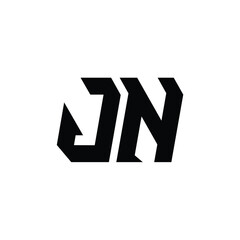 JN monogram logo design letter text name symbol monochrome logotype alphabet character simple logo