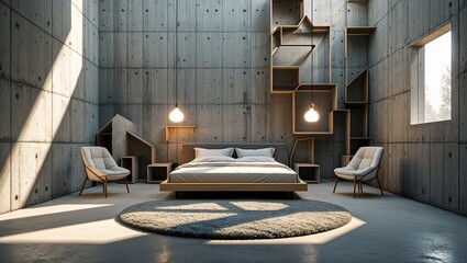 Warm and inviting interior of a modern hotel room, showcasing comfortable furnishings and elegant decor