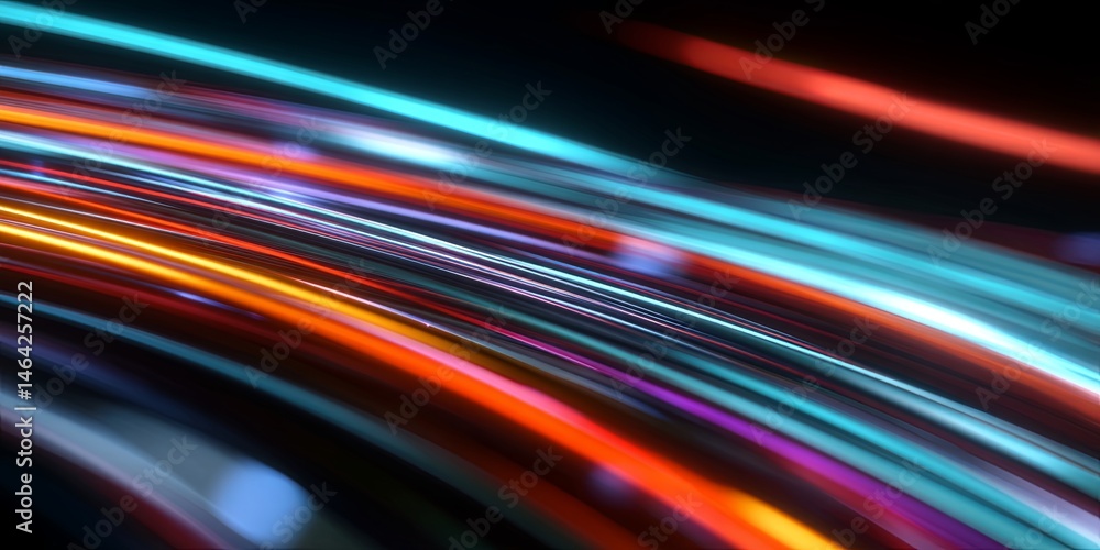 Aufkleber abstract neon light streaks creating dynamic motion for a futuristic background, digital art with vi