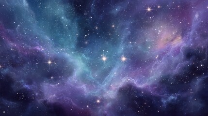 Obraz premium Deep space nebulae, a vibrant cosmic scene.