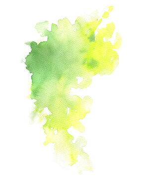 Watercolor paint spot on white background. Abstract paint spot, bright, juicy, expressive