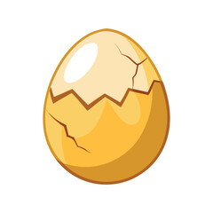 Cracked egg vector illustration. broken egg with yolk, raw egg clipart, food ingredient element, breakfast cooking graphic