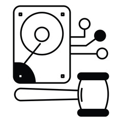Cyber Law and Electronic Discovery Justice vector Icon design