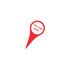 Marker location icon with you are here