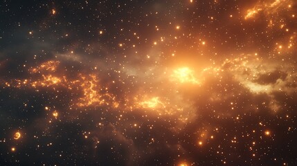 Fototapeta premium Fiery nebulae and stellar clusters