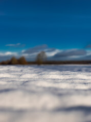 Zamarznięte ośnieżone pole. Pomorze zachodnie