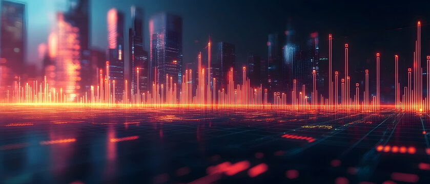 Abstract background of financial technology innovation generated by AI, fintech, innovation, technology, artificial intelligence, abstract, data, digital, futuristic, network - Powered by Adobe
