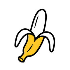 Simple peeled banana illustration