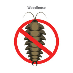 No Woodlouse sign. A warning sign indicating the prohibition of a Woodlouse.