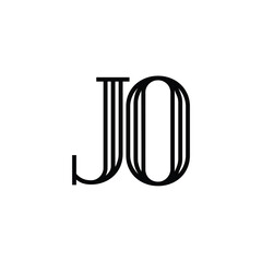 JO monogram logo design letter text name symbol monochrome logotype alphabet character simple logo