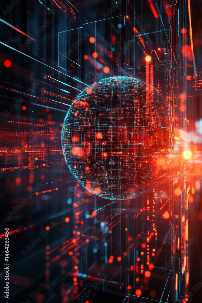 Canvas Prints digital world globe concept of global network, connectivity, technology and big data