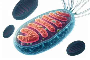 A virtual image from a science journal humans mitochondria isolated on transparent background.png