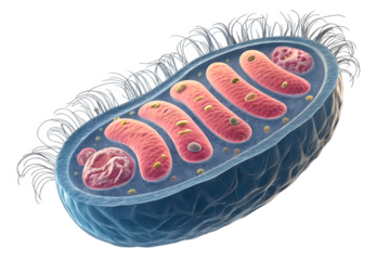 A virtual image from a science journal humans mitochondria isolated on transparent background.png