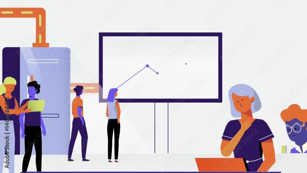 Poster business presentation with alert symbol and data graphs for risk management