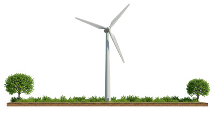 Isolated Wind Turbine in Landscape