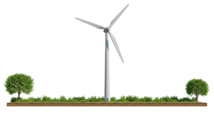 Isolated Wind Turbine in Landscape