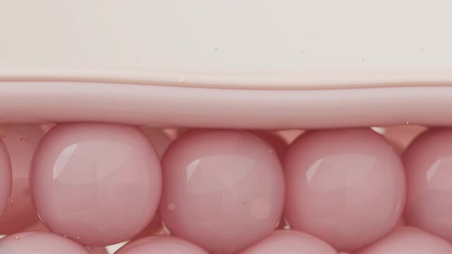 Blue peptide activates collagen to restore skin firmness and glow. 3D rendering