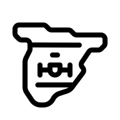 map of spain icon with line style, perfect for user interface projects