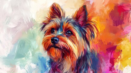 Naklejka premium Yorkshire terrier with long hair