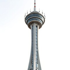 television tower in berlin on white background