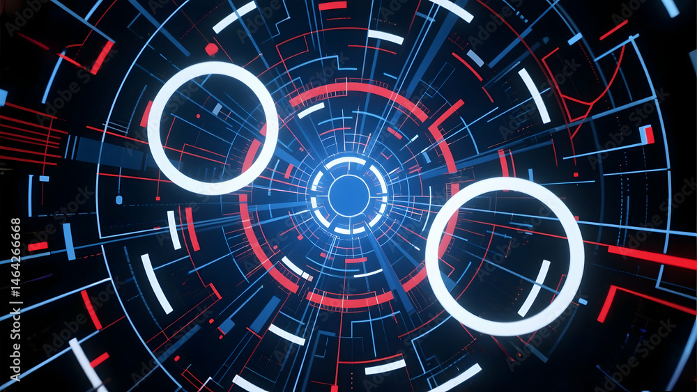 Aufkleber abstract geometric pattern with circles and lines background illustration
