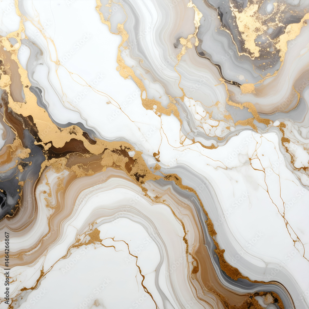 Poster elegant gold and white marble texture background abstract swirls and fluid patterns