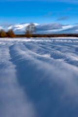 Zamarznięte ośnieżone pole. Pomorze zachodnie