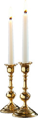 Two Candlesticks with Lit Candles