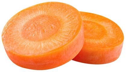 Carrot slice png. Carrot slices on transparent background. Perfect retouched cut carrot no...