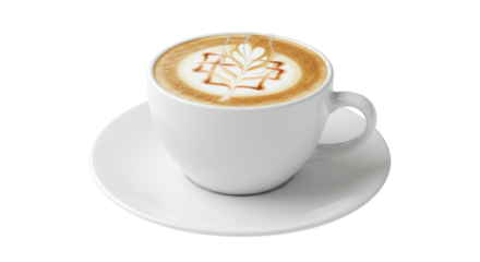 Isolated Latte Art Coffee