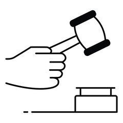 Judge Conclusion Icon Symbolizing Legal Ruling Finality
 vector design