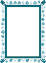 Elegant Teal Floral Frame Design