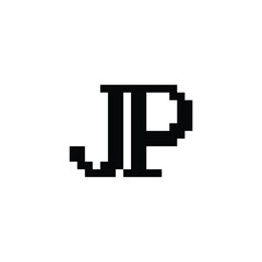 JP monogram logo design letter text name symbol monochrome logotype alphabet character simple logo