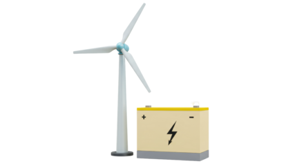 Isolated Wind Turbine and Battery