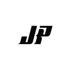JP monogram logo design letter text name symbol monochrome logotype alphabet character simple logo