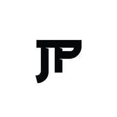 JP monogram logo design letter text name symbol monochrome logotype alphabet character simple logo