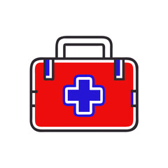 Obraz premium First aid kit icon on a white background