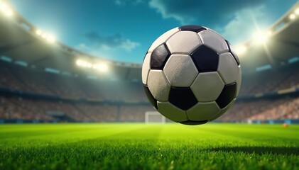 Action shot of a football in mid-air above a field , texture, worldcup