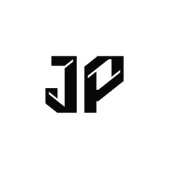 Obraz premium JP monogram logo design letter text name symbol monochrome logotype alphabet character simple logo