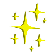3d gold star with stars