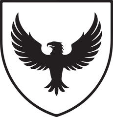 Eagle shield silhouette vector logo illustration