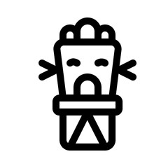 wooden statue icon with line style, perfect for user interface projects