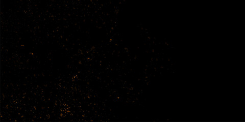 Shimmering gold parts.Gold glitter dust with stars on transparent background. Dust with gold glitter effect.